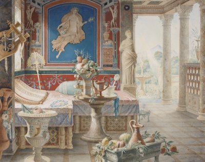 Architektonische Fantasie im Stil von Pompeji von Félix Duban