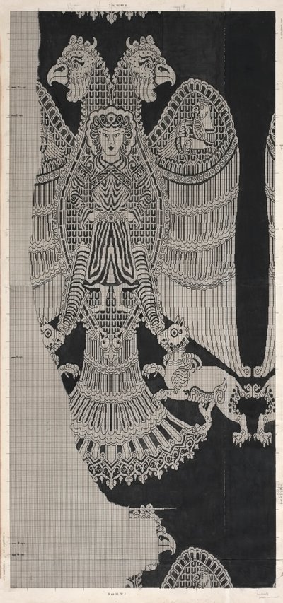 Schematische Zeichnung von Buyid-Seide (1962.264) von Félix Guichert