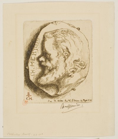 Porträt von Meryon im Profil von Félix Henri Bracquemond