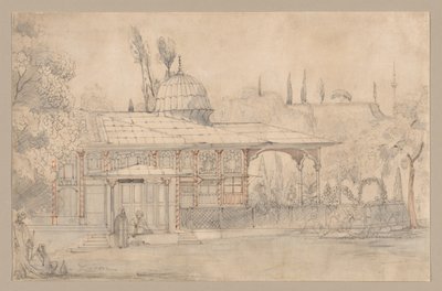 Pavillon in der Nähe einer Moschee (recto) von Félix Ziem