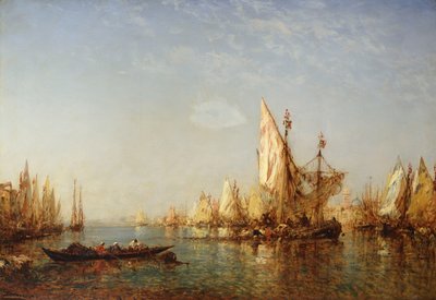 Schiffe auf dem Canal Grande, Venedig von Félix Ziem