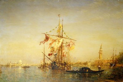 Das Bacino Venedig mit Schiffen von Félix Ziem