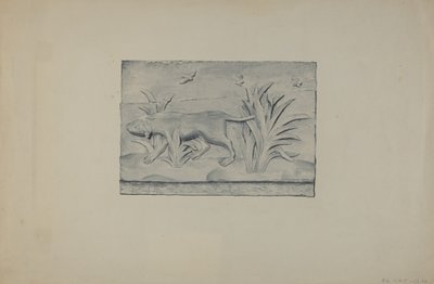 Relieftafel eines Hundes von Flora Merchant