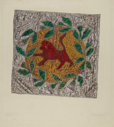 Quiltblock "Roter Löwe" von Florence Truelson