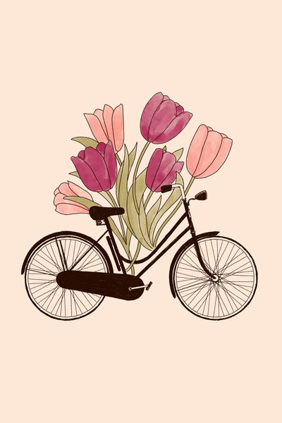 Fahrrad und Blume: Amsterdam von Florent Bodart