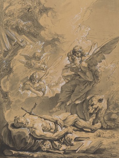 Tod des Heiligen Hieronymus von Follower of Francesco Fontebasso