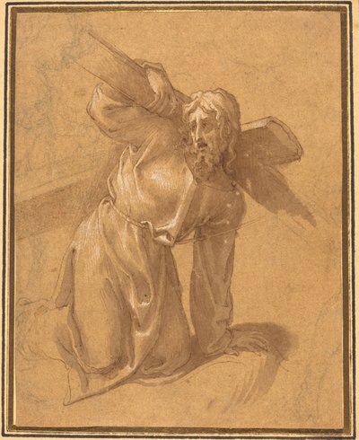 Christus fällt unter dem Kreuz von Follower of Francesco Salviati