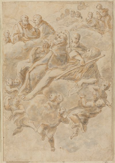 Ekstase eines Heiligen von Follower of Giovanni Lanfranco