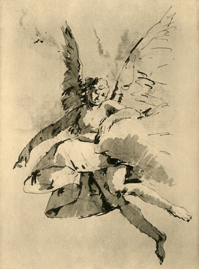 Schwebender Engel, 18. Jahrhundert, 1928 von Follower of Tiepolo