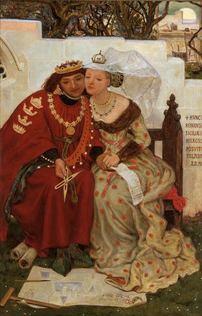 König Renés Flitterwochen: Architektur, 1864 von Ford Madox Brown