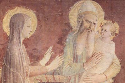 Die Darstellung im Tempel (Detail) von Fra Angelico