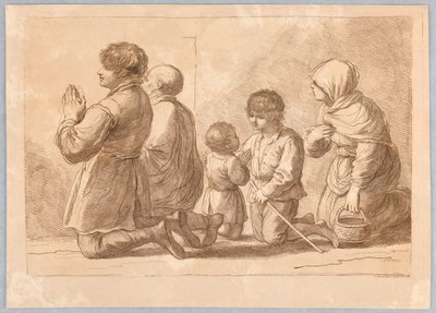 Eine Familie beim Beten von Francesco Bartolozzi