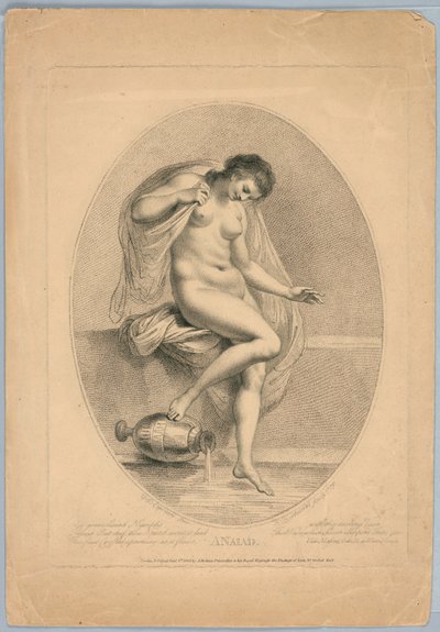 Eine Najade (Frau steigt in ein Bad) von Francesco Bartolozzi