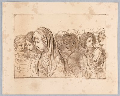 Acht Köpfe, Männer und Frauen von Francesco Bartolozzi