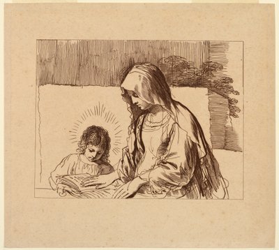 Die Jungfrau lehrt das Jesuskind von Francesco Bartolozzi