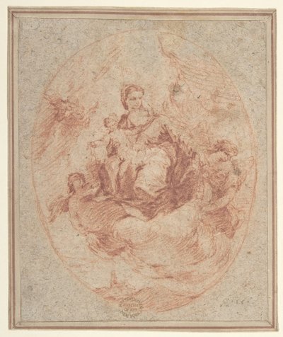 Die Jungfrau und das Kind, die Skapuliere halten von Francesco Guardi.