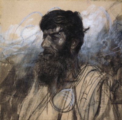 Studie eines Kopfes für Krüppel von Francesco Paolo Michetti