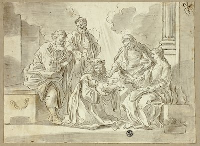 Heilige Familie mit Heiligen von Francesco Solimena