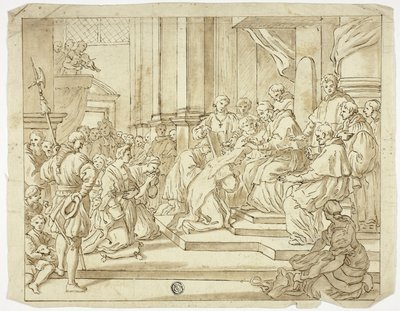 Papst segnet Nonne von Francesco Solimena