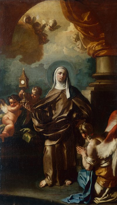 Die heilige Klara mit einem Engel von Francesco Solimena