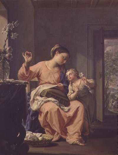 Madonna beim Nähen von Francesco Trevisani