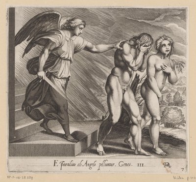 Vertreibung aus dem Paradies von Francesco Villamena