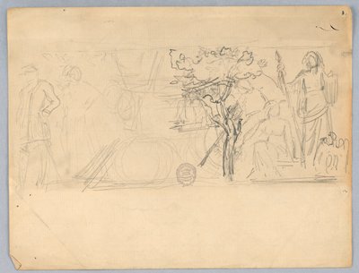 Skizze für ein Wandgemälde von Francis Augustus Lathrop