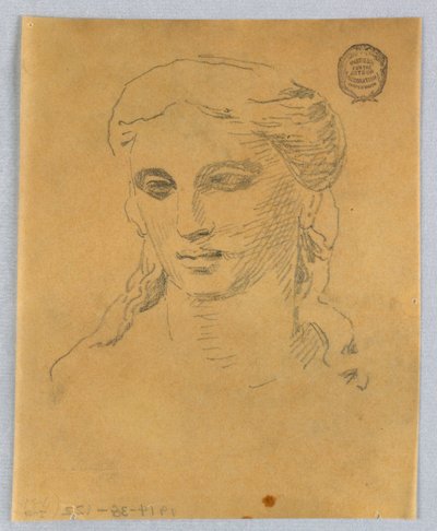 Skizze eines Frauenkopfes von Francis Augustus Lathrop