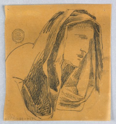 Skizze eines Frauenkopfes von Francis Augustus Lathrop