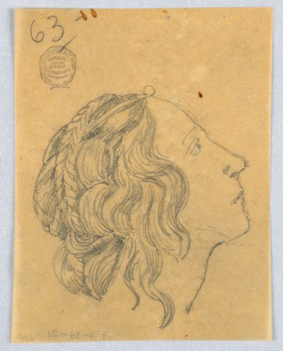 Skizze eines Frauenkopfes im Profil von Francis Augustus Lathrop