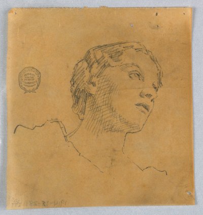 Skizze eines Frauenkopfes von Francis Augustus Lathrop