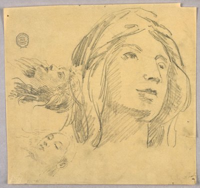 Skizzen von drei Köpfen von Francis Augustus Lathrop