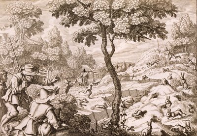 Cony Catching, graviert von Wenceslaus Hollar, 1671 von Francis Barlow