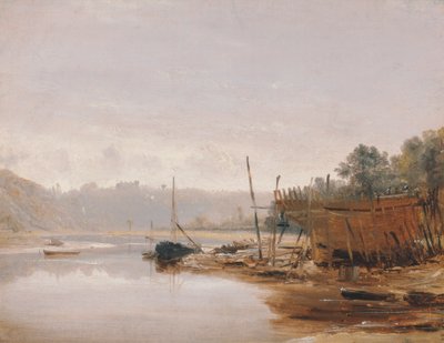 Bootsbau bei Dinan, Bretagne von Francis Danby