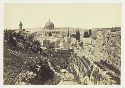 Stadtmauer und Omar-Moschee, Jerusalem von Francis Frith