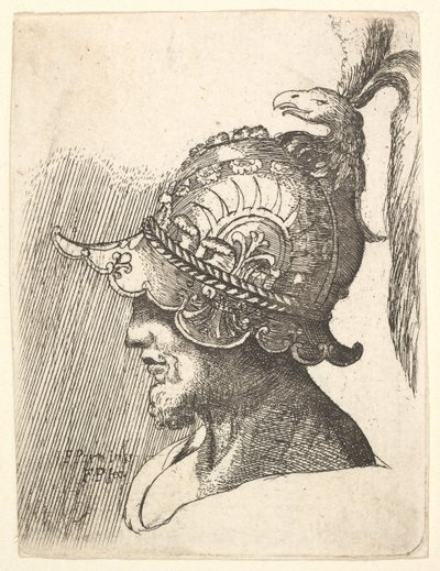Helmtragender Kopf, 1662-78 von Francis Place
