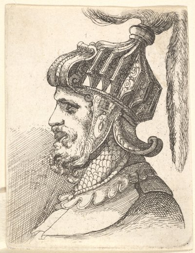 Helmierter Kopf, 1662-78 von Francis Place