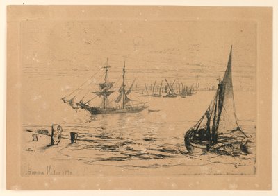 Eine Brigg vor Anker von Francis Seymour Haden