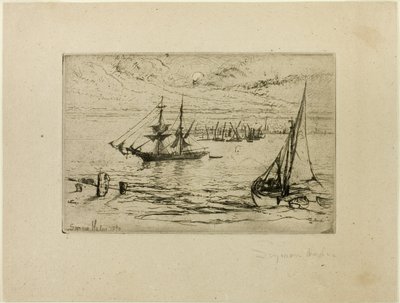 Eine Brigg vor Anker von Francis Seymour Haden