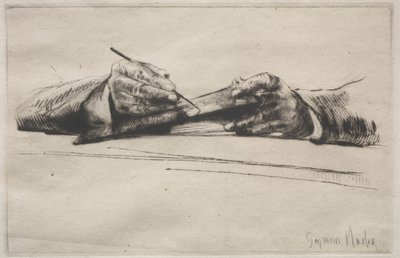 Hände beim Radieren von Francis Seymour Haden