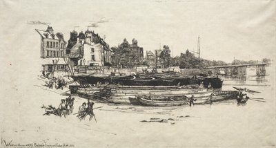 Whistlers Haus in Old Chelsea, 1863 von Francis Seymour Haden