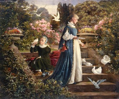 Tauben füttern von Francis Sydney Muschamp