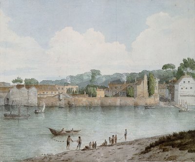 Vauxhall Stairs, von Millbank, 1797 von Francis Towne