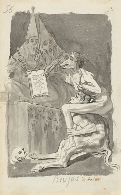 Hexen beim Fliegenvorbereiten (verso) von Francisco de Goya