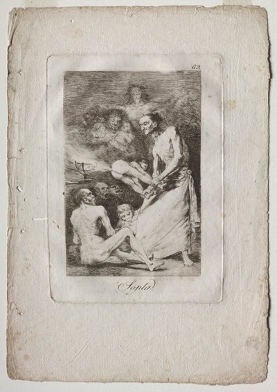 Caprichos: Blasen, 1799 von Francisco de Goya