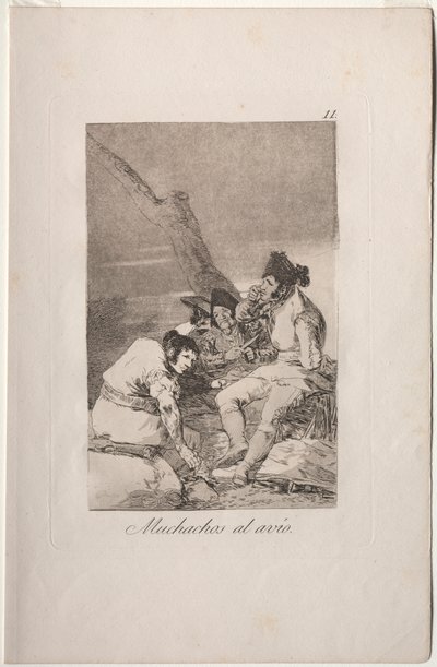 Caprichos: Jungs machen sich bereit. von Francisco de Goya
