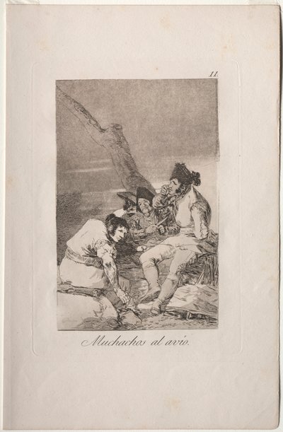 Caprichos: Jungs machen sich bereit von Francisco de Goya