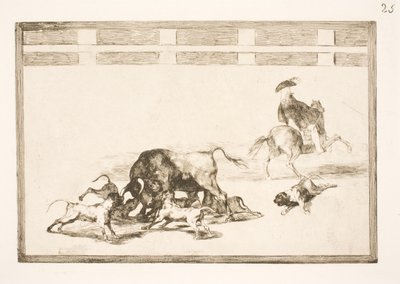 Sie hetzen die Hunde auf den Stier von Francisco de Goya