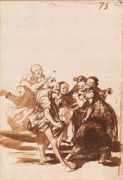 Alte Leute singen und tanzen von Francisco de Goya
