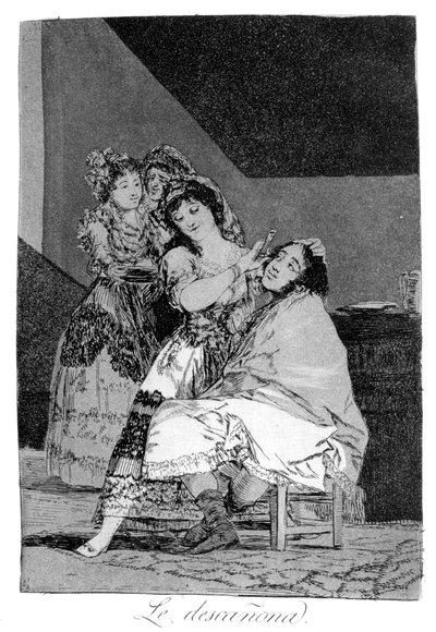 Sie schert ihn, 1799 von Francisco de Goya